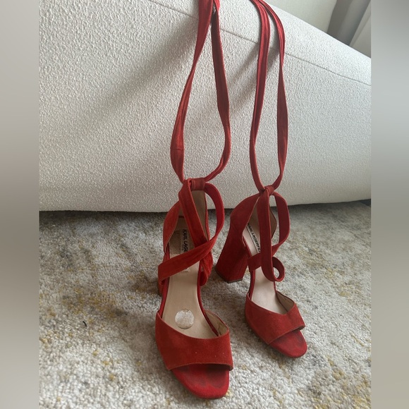 Red Karl lagerfeld tie up sandals - Picture 7 of 12